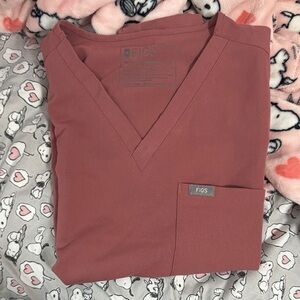 Figs Mauve Scrub Top- 1 pocket